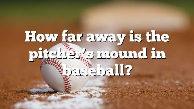 How far away is the pitcher’s mound in baseball?