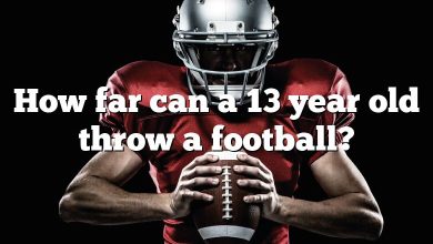 How far can a 13 year old throw a football?