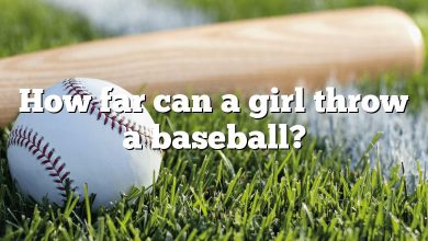 How far can a girl throw a baseball?