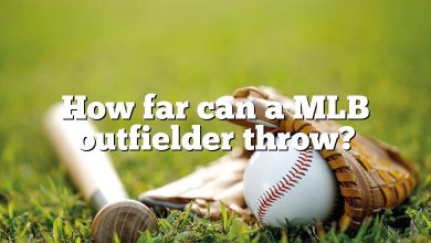 How far can a MLB outfielder throw?