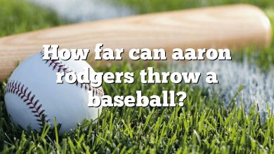 How far can aaron rodgers throw a baseball?