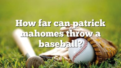 How far can patrick mahomes throw a baseball?