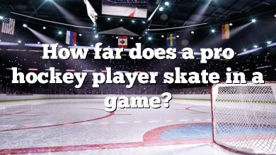 How far does a pro hockey player skate in a game?
