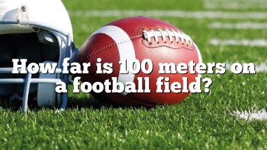 How far is 100 meters on a football field?
