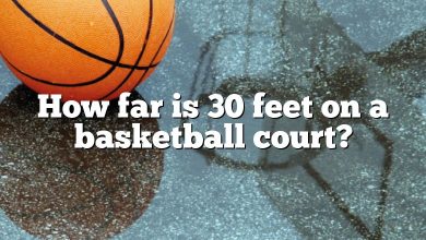 How far is 30 feet on a basketball court?