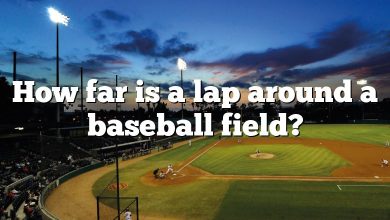 How far is a lap around a baseball field?