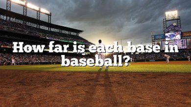 How far is each base in baseball?