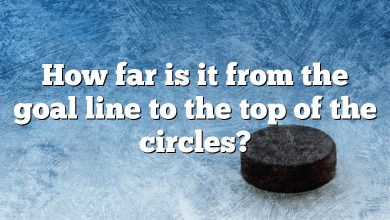 How far is it from the goal line to the top of the circles?