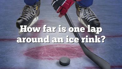 How far is one lap around an ice rink?