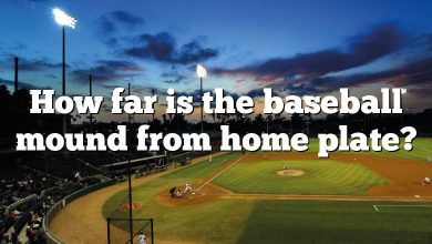 How far is the baseball mound from home plate?