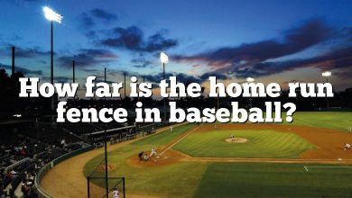 How far is the home run fence in baseball?
