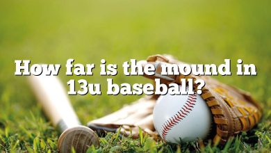 How far is the mound in 13u baseball?