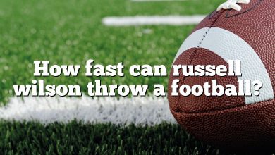 How fast can russell wilson throw a football?