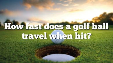 How fast does a golf ball travel when hit?