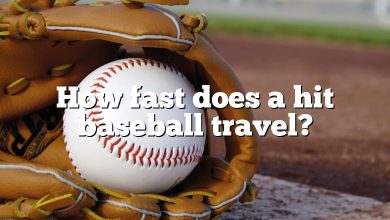 How fast does a hit baseball travel?