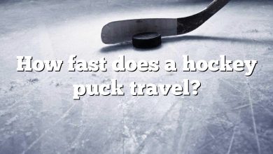 How fast does a hockey puck travel?