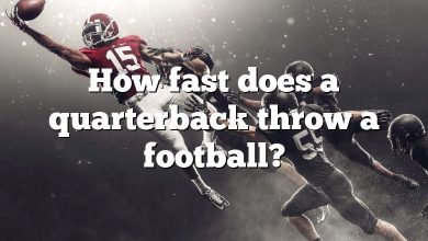 How fast does a quarterback throw a football?