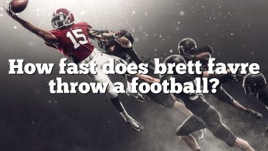 How fast does brett favre throw a football?