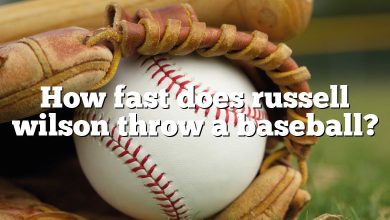 How fast does russell wilson throw a baseball?