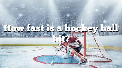 How fast is a hockey ball hit?