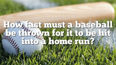 How fast must a baseball be thrown for it to be hit into a home run?