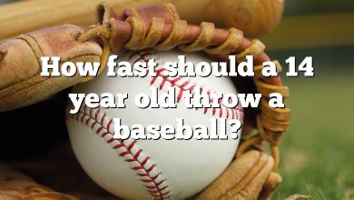 How fast should a 14 year old throw a baseball?