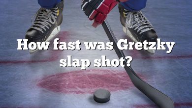 How fast was Gretzky slap shot?