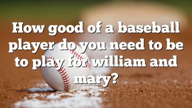 How good of a baseball player do you need to be to play for william and mary?