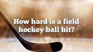 How hard is a field hockey ball hit?