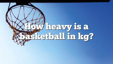 How heavy is a basketball in kg?