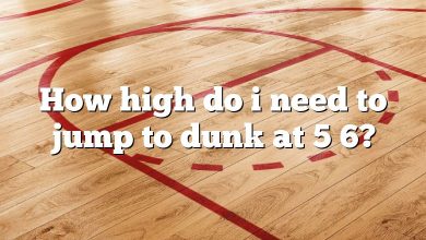How high do i need to jump to dunk at 5 6?