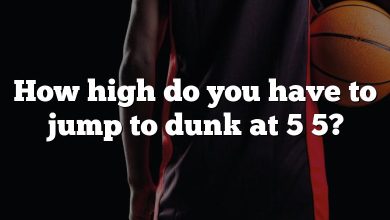How high do you have to jump to dunk at 5 5?