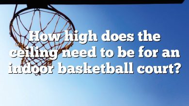 How high does the ceiling need to be for an indoor basketball court?