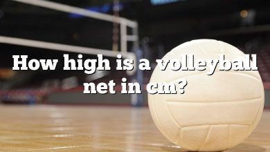 How high is a volleyball net in cm?