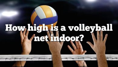 How high is a volleyball net indoor?