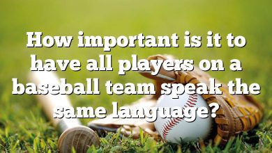 How important is it to have all players on a baseball team speak the same language?