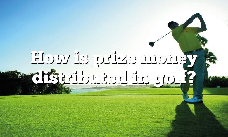 How is prize money distributed in golf?