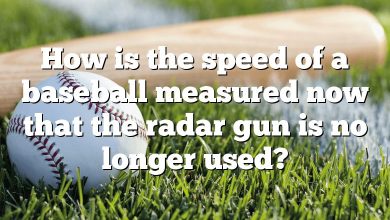 How is the speed of a baseball measured now that the radar gun is no longer used?