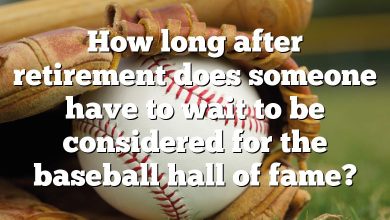 How long after retirement does someone have to wait to be considered for the baseball hall of fame?