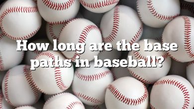 How long are the base paths in baseball?