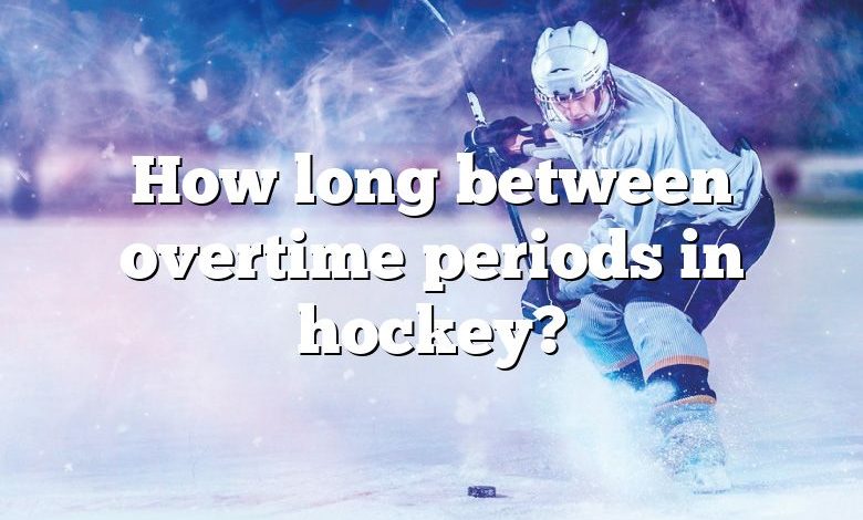 How long between overtime periods in hockey?