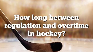 How long between regulation and overtime in hockey?