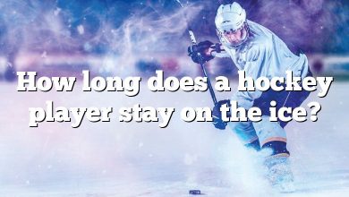How long does a hockey player stay on the ice?