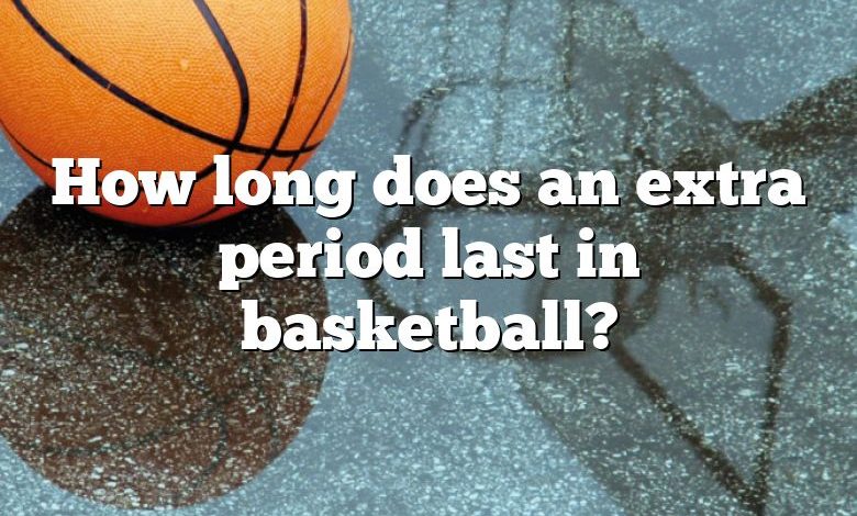 How long does an extra period last in basketball?