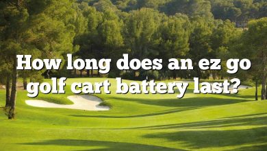 How long does an ez go golf cart battery last?