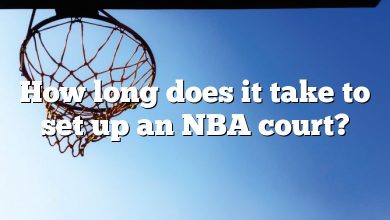 How long does it take to set up an NBA court?