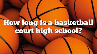 How long is a basketball court high school?