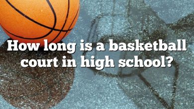 How long is a basketball court in high school?