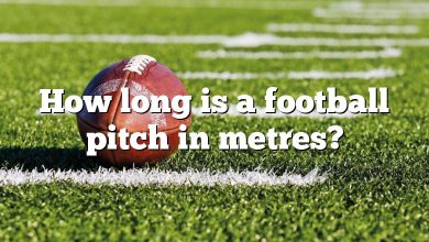 How long is a football pitch in metres?