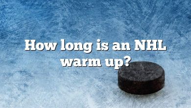 How long is an NHL warm up?